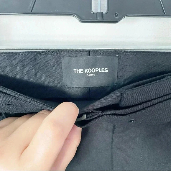 The Kooples Women’s Wide Tapered Cuffed High Rise Black Wool Trousers Waist 34” - Picture 7 of 11